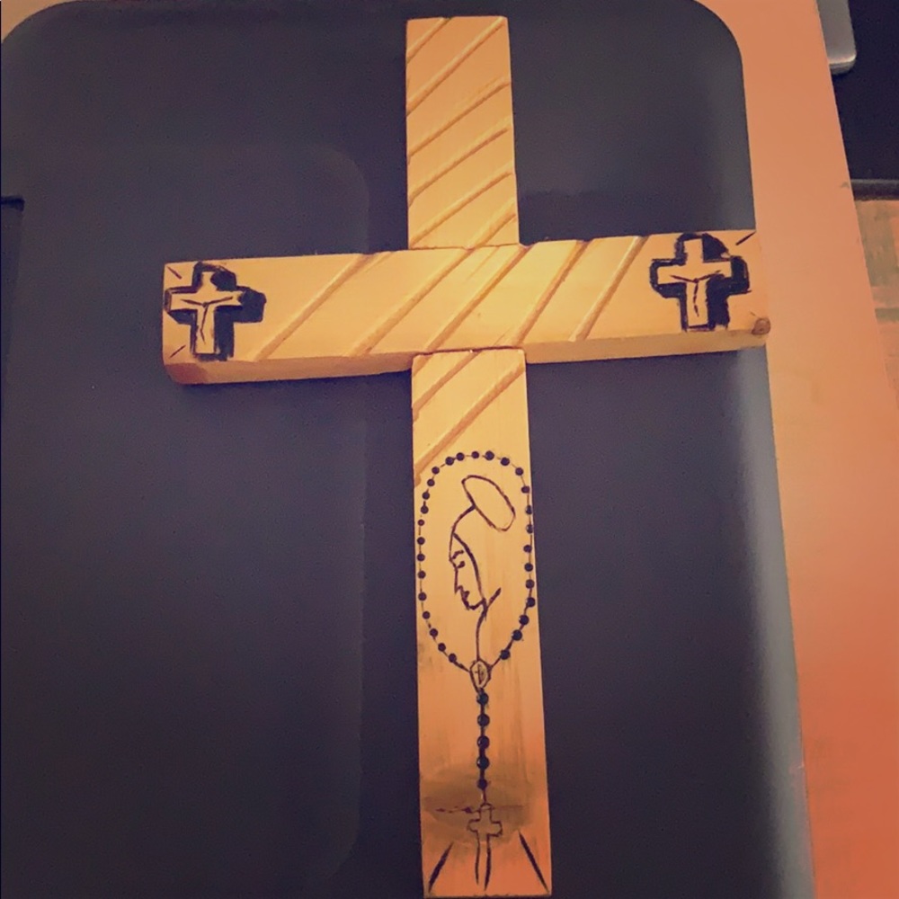 Wooden cross. Handily made